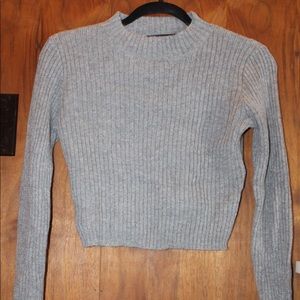 knitted long sleeve cropped turtleneck